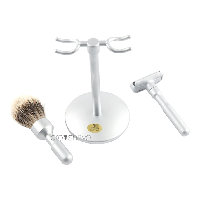 Futur Shaving Kit, Shaver, brushes and holder, Satin Finish