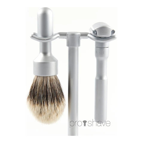 Futur Shaving Kit, Shaver, brushes and holder, Satin Finish