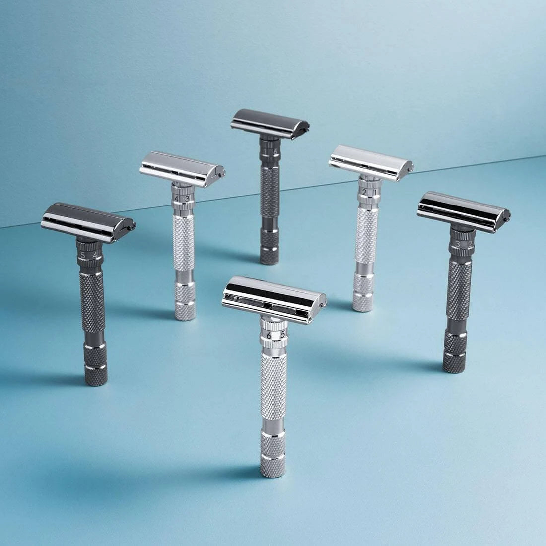 Model T Adjustable DE razor, White Chrome