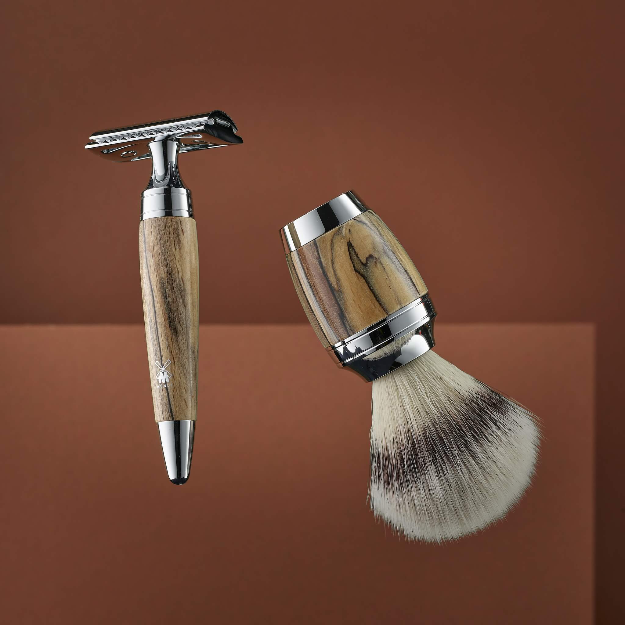 Silvertip Fibre® Shaving Brush, 21 mm, Stylo, Spalted Beech