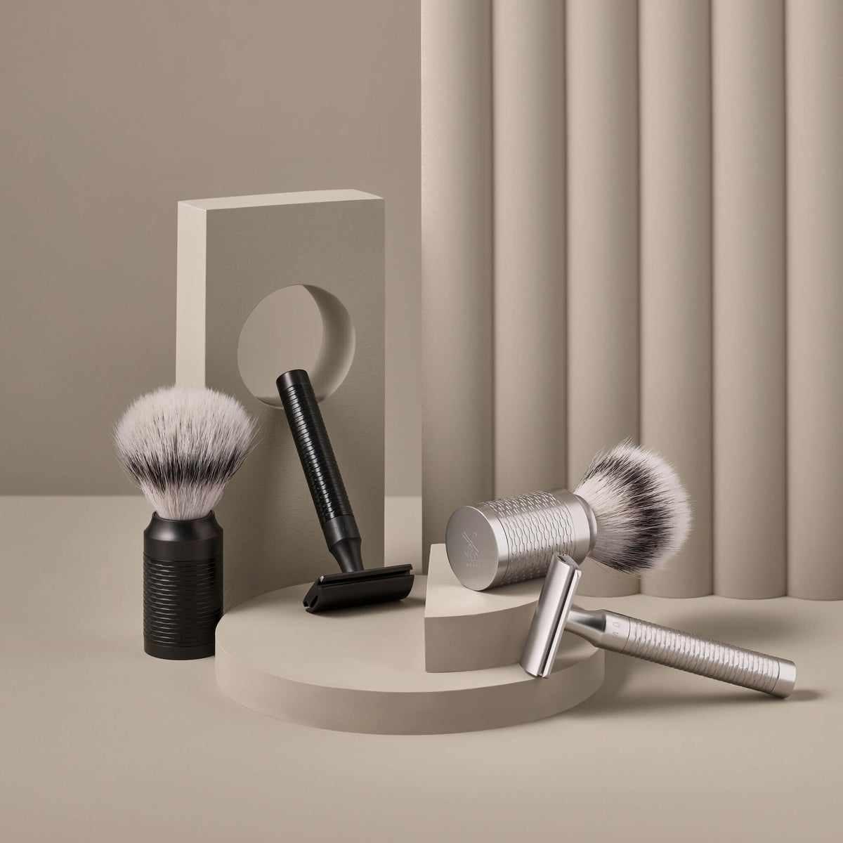 Silvertip Fibre® Shaving Brush, 21 mm, Rocca, Black stainless steel