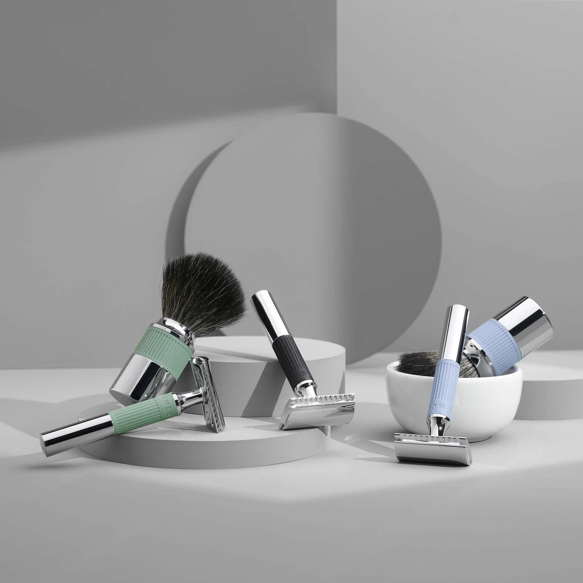 Black Fibre Shaving Brush, Neo, Glacier Blue