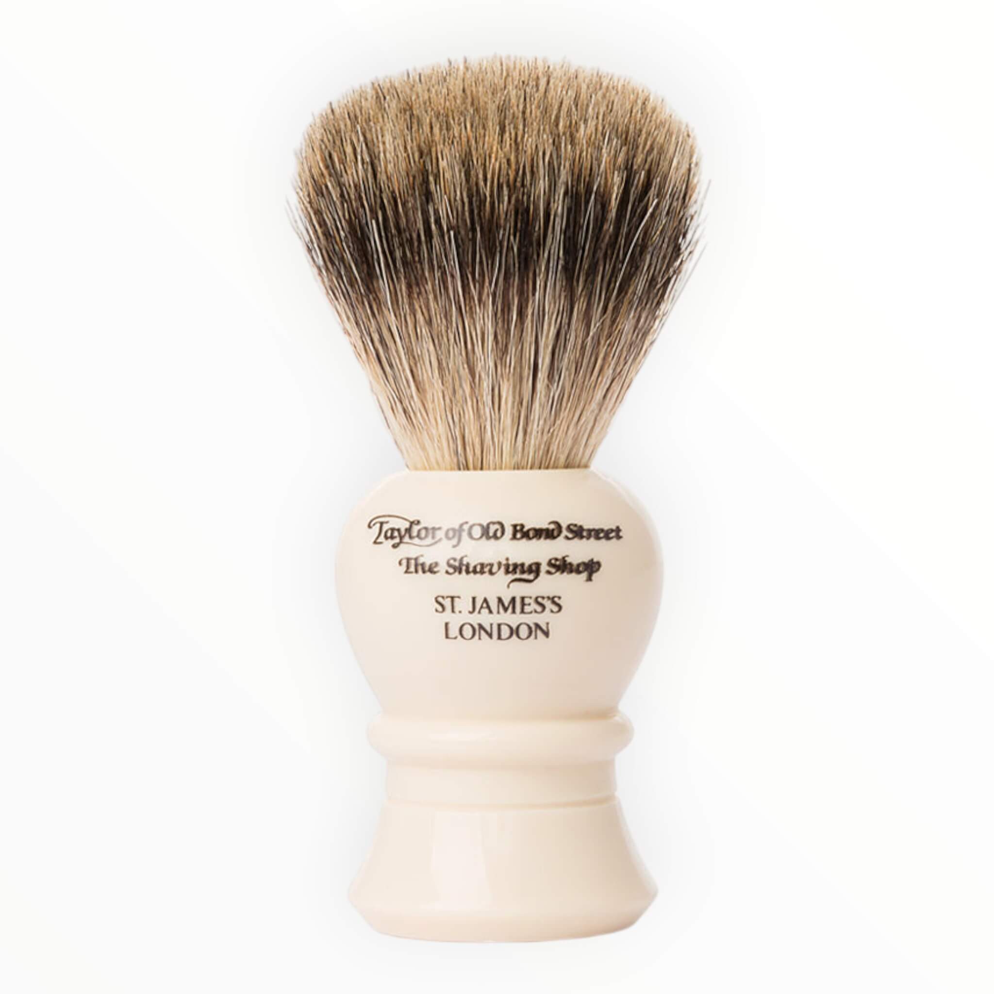 Shaving brush, Pure Badger, Traditional, M, Ivory