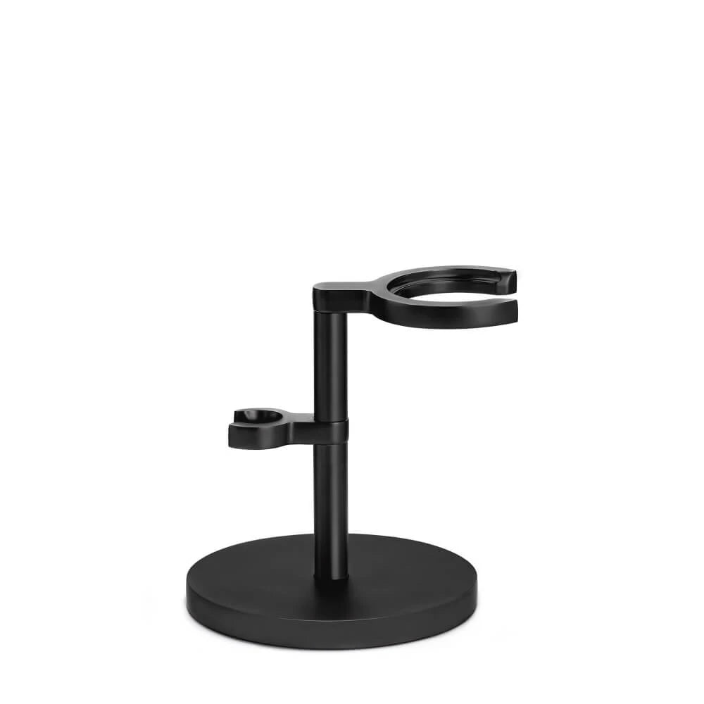 Shaving kit with DE razor, Fibre Shaving Brush and Holder, Rocca, Black stainless steel
