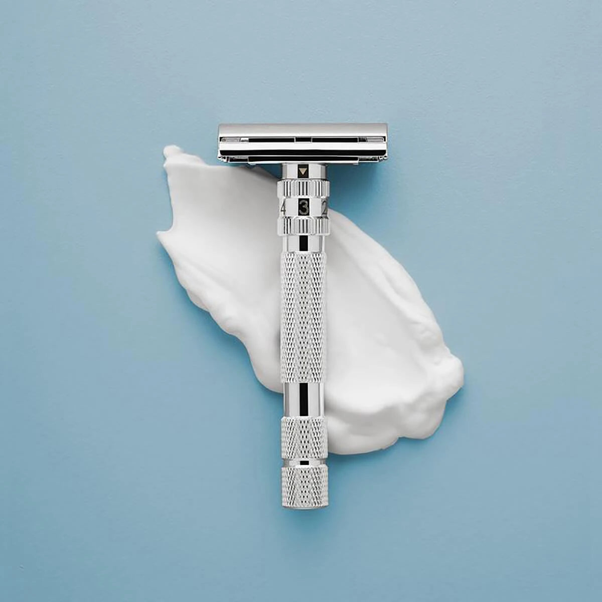 Model T Adjustable DE razor, White Chrome