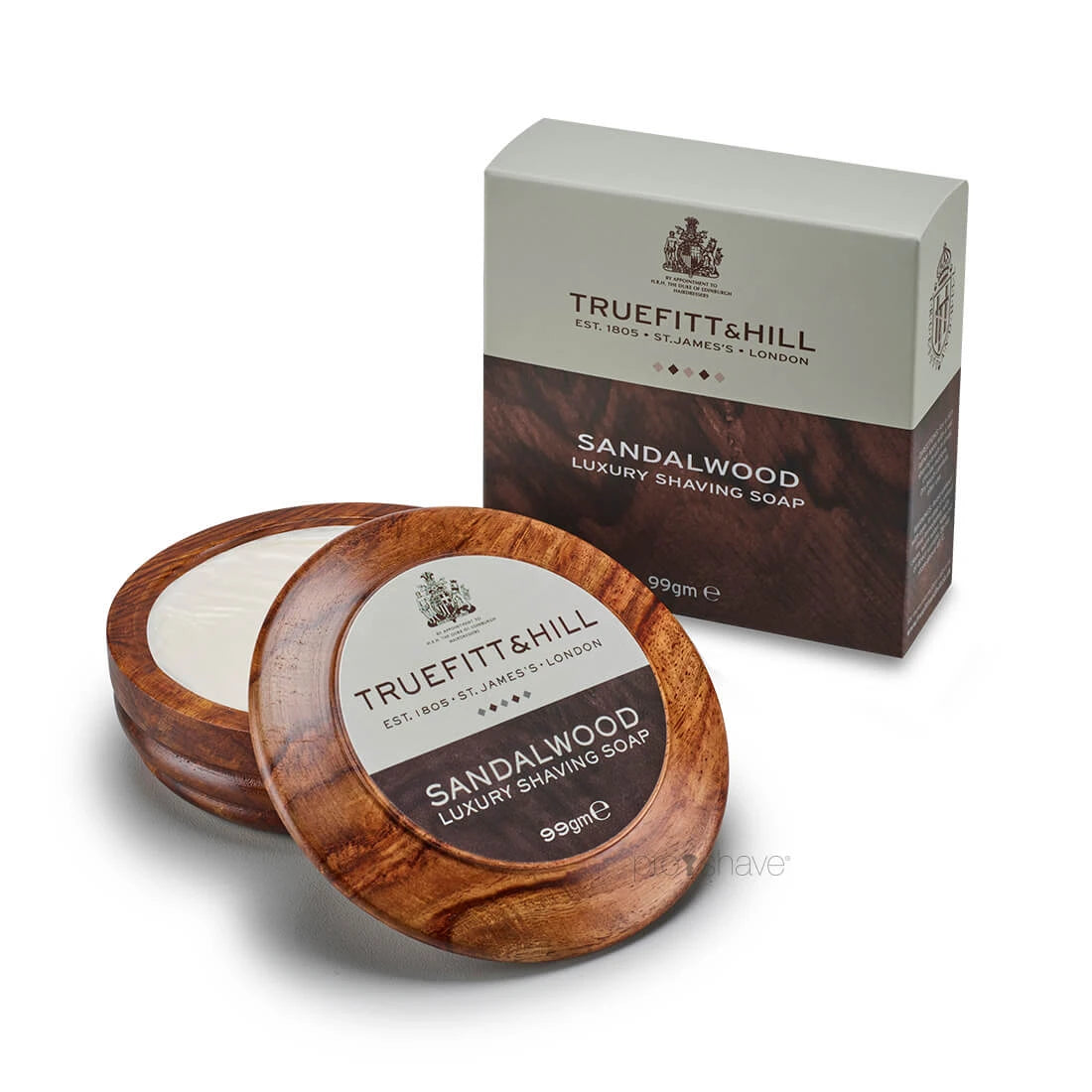 Shaving soap in wooden bowl, Sandalwood, 99 gr.