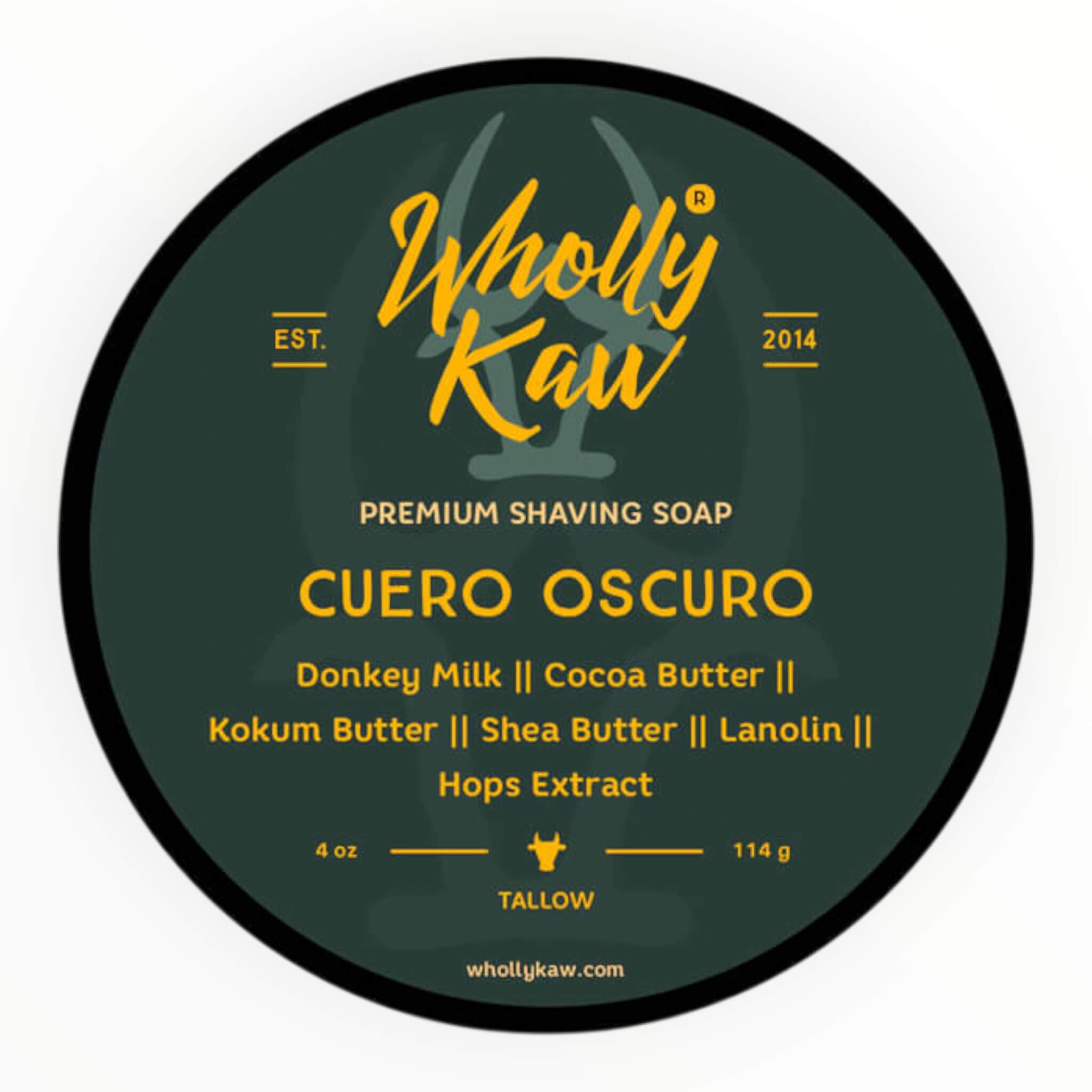 Shaving Soap, Cuero Oscuro, 114 g.